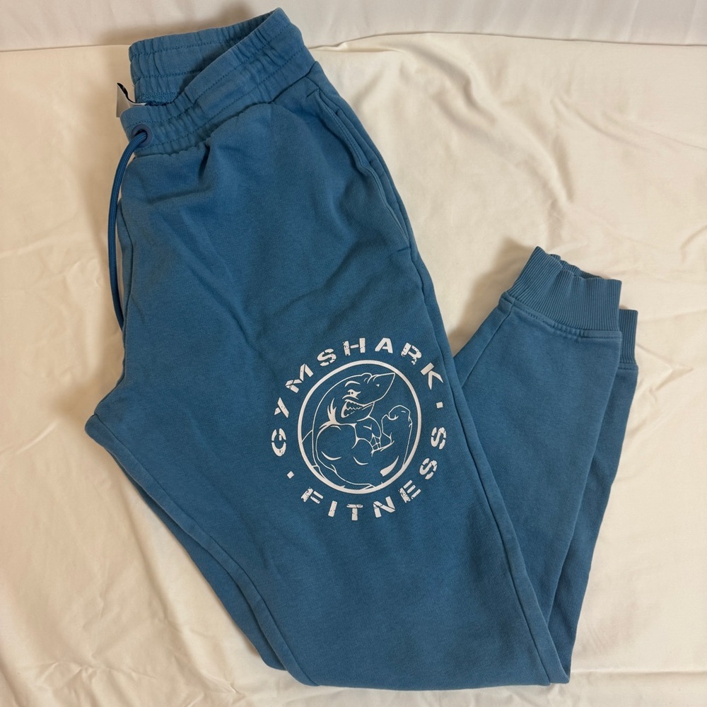 Gymshark Vintage Distressed Logo Joggers - Blue - Small